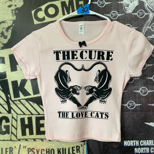 The cure pink bow baby tee