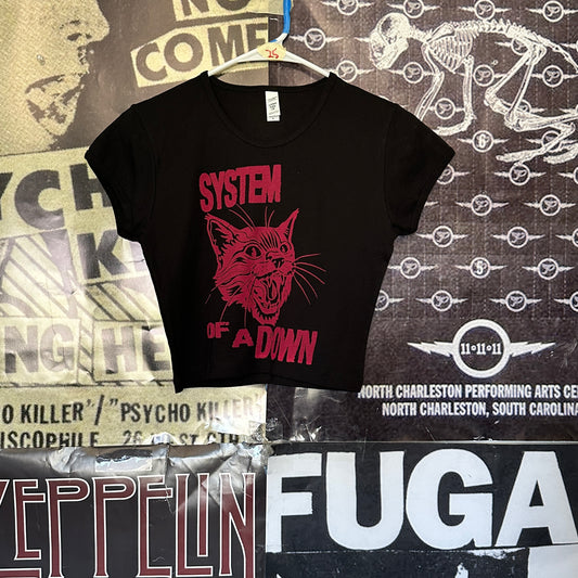 System of a Down black cropped baby tee LAR
