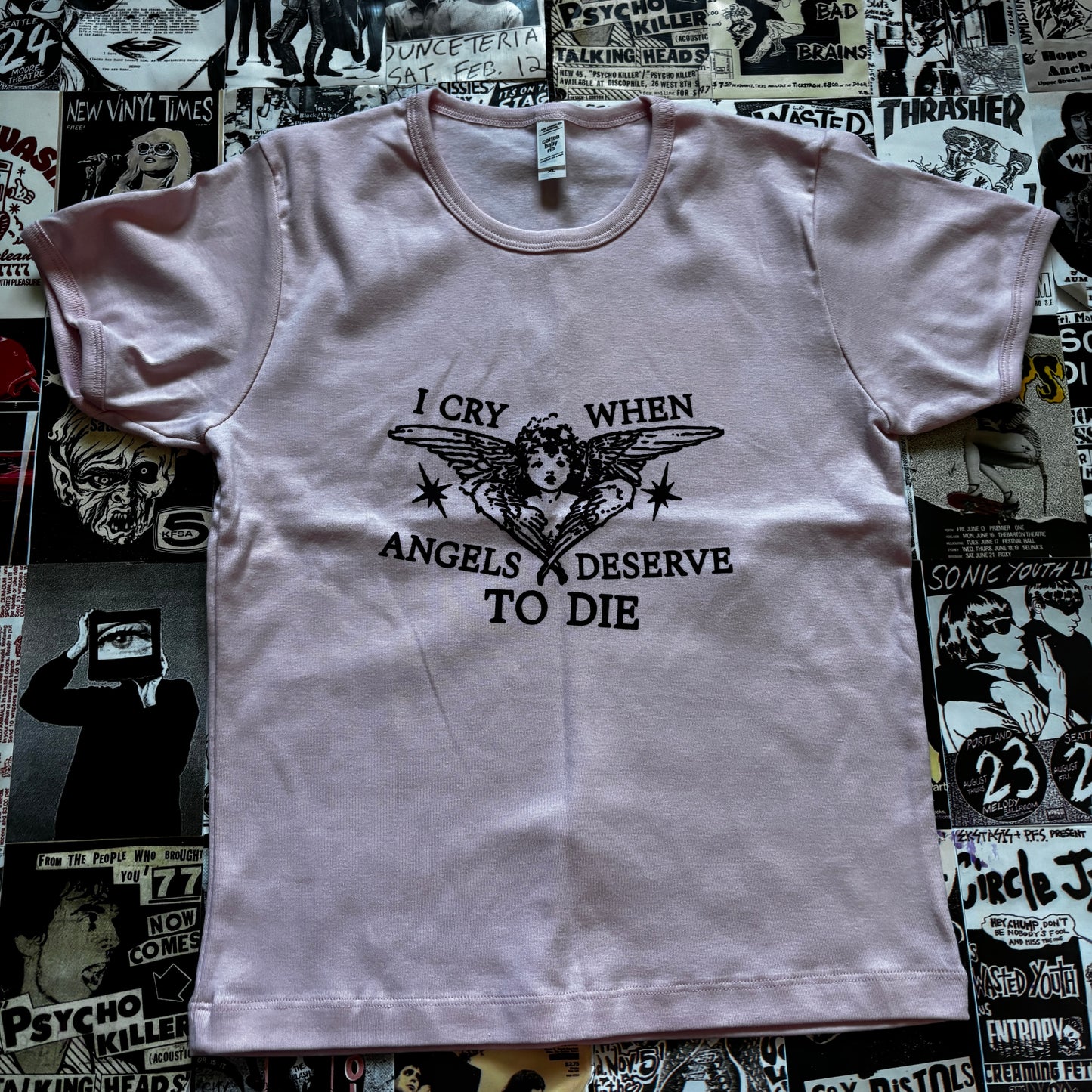 SYSTEM ANGELS PINK LONG BABY TEE XLARGE