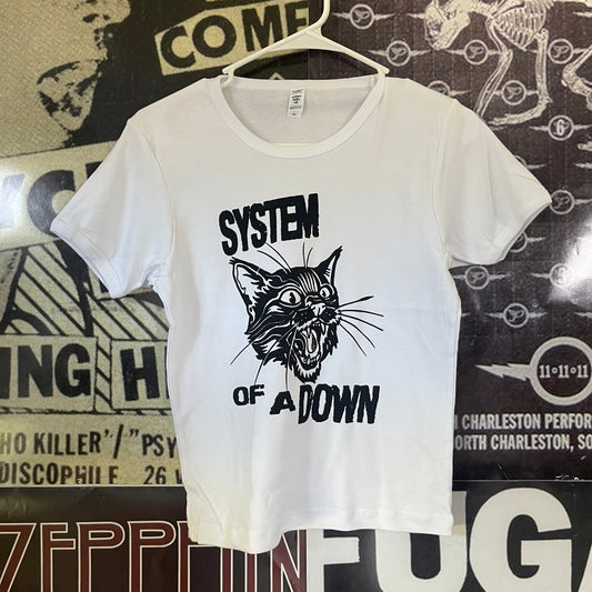 System of a Down long white baby tee