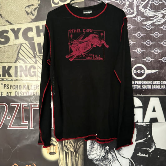 Ethel cain Black/red mesh long sleeve