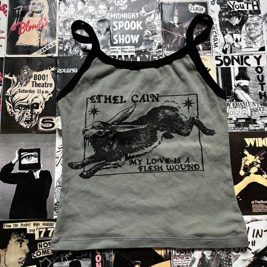 Ethel Cain  olive/black tank MEDIUM