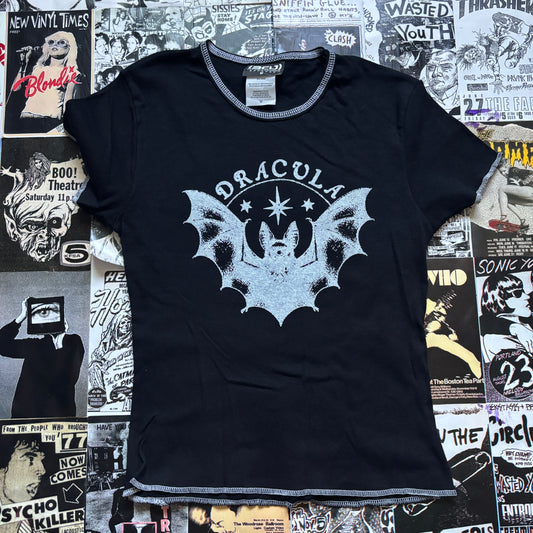 Dracula black/white baby tee