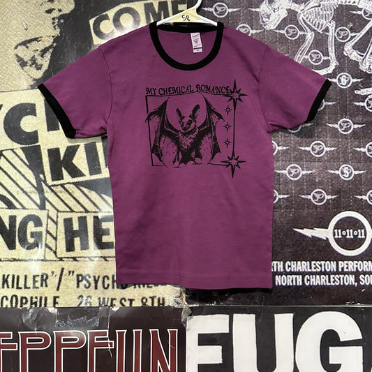 My chemical romance purple/black long ringer baby tee SM/MED