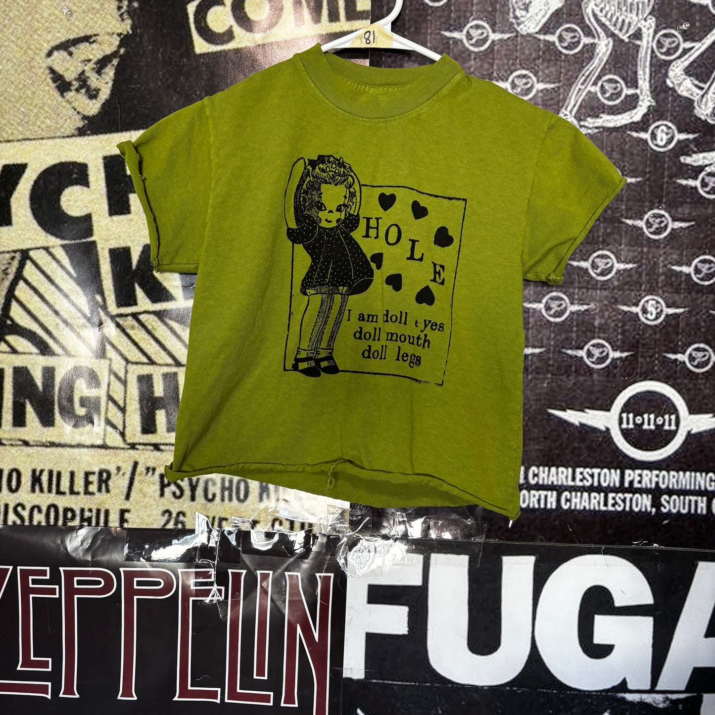 Hole green cut off t-shirt XS