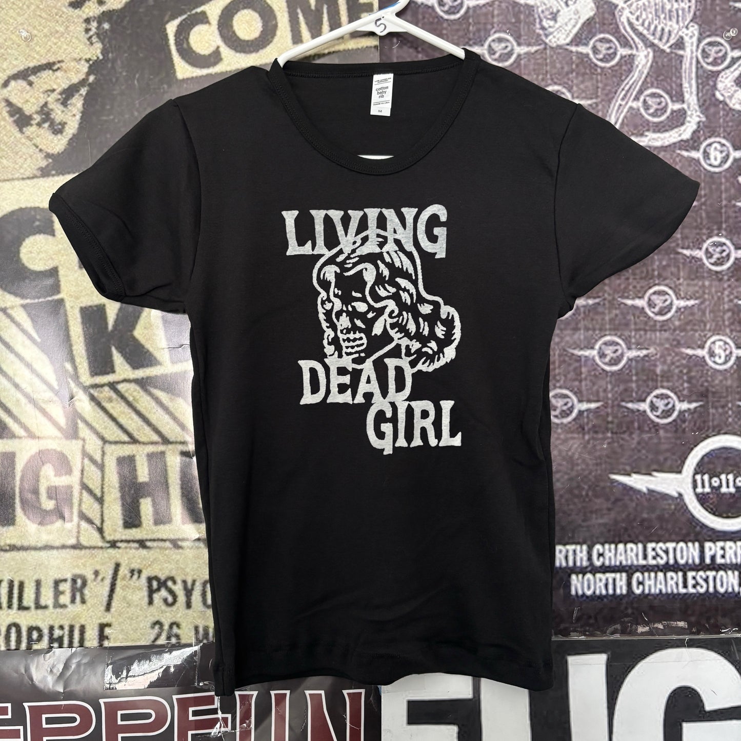 Living girl black long baby tee
