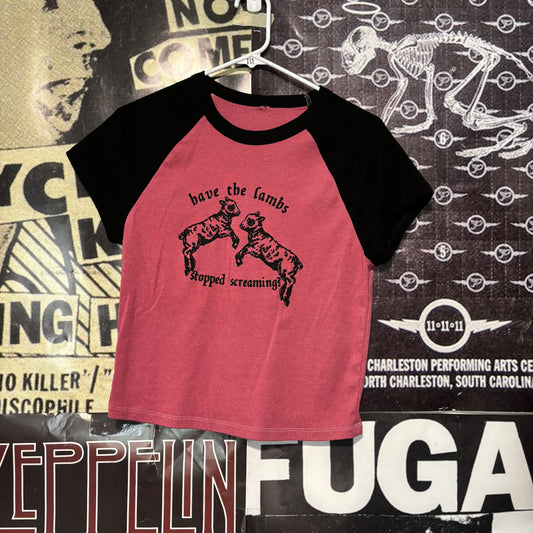 Silence lambs red/black raglan (one size)
