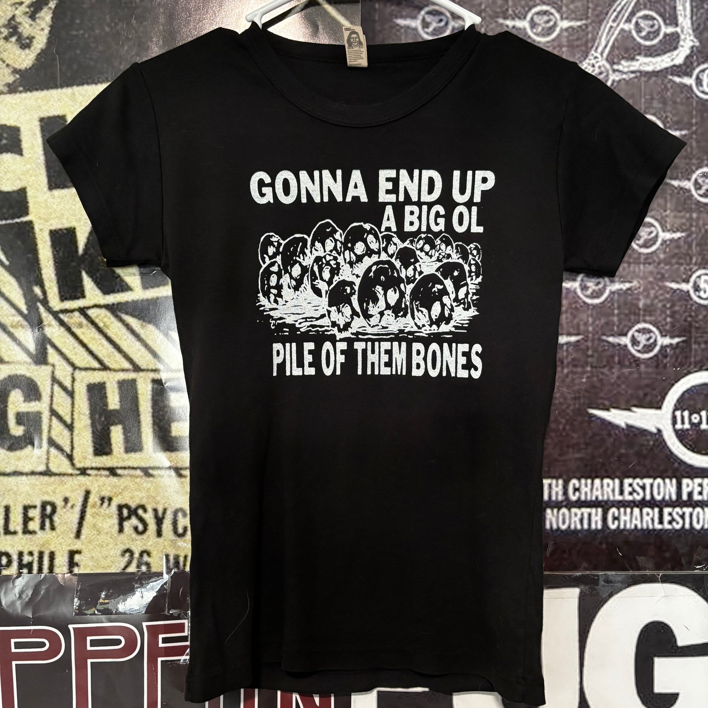 Them bones b&w babydoll tee
