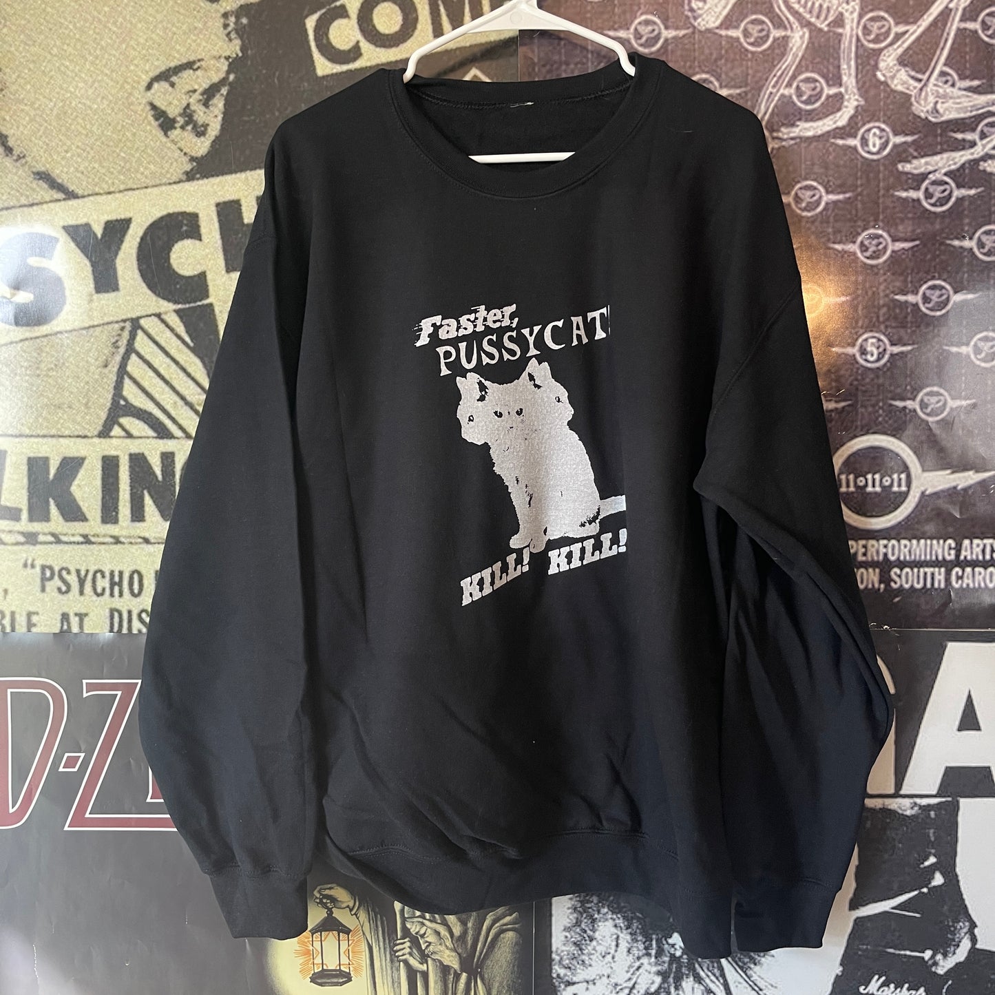 Fast cat black sweatshirt LAR/XL