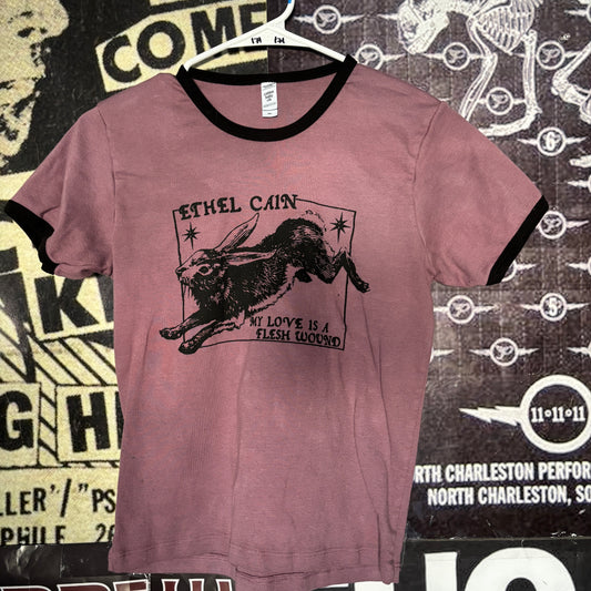 ethel cain maroon long ringer baby tee LAR/XLAR (ready)