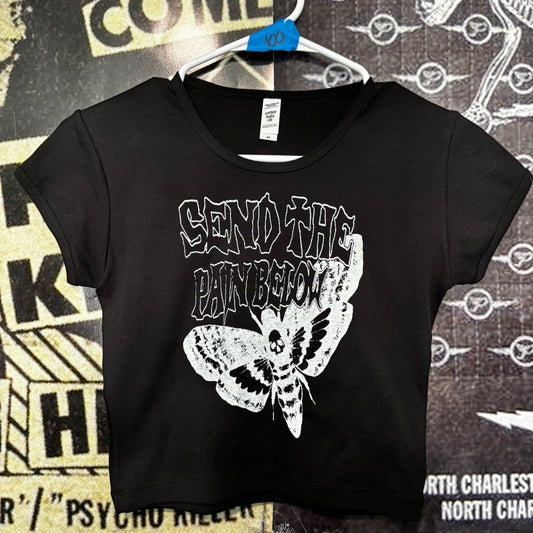 Pain below crop baby tee