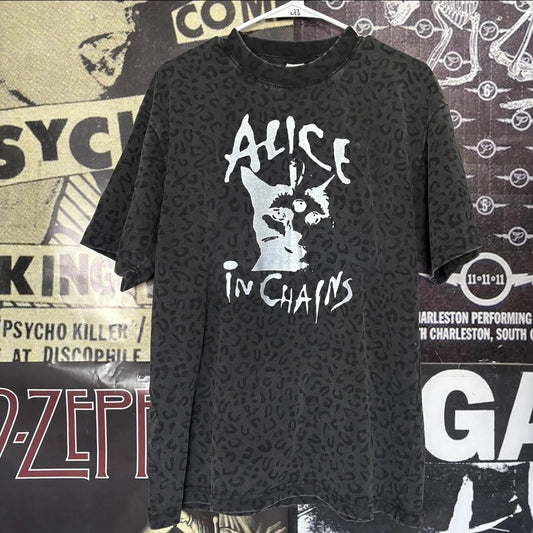 Alice In Chains grey cheetah t-shirt