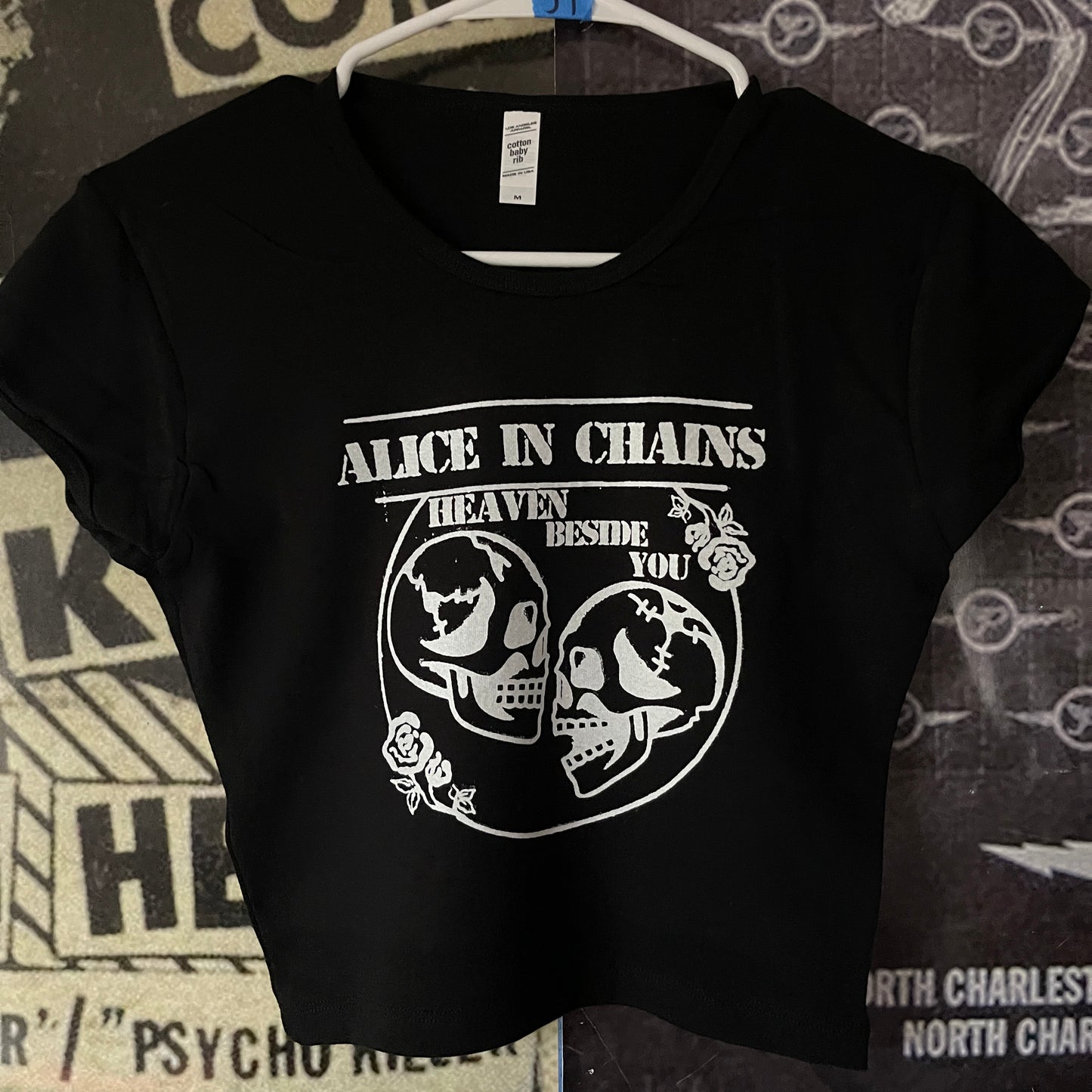 ALICE IN CHAINS BLACK CROP BABY TEE