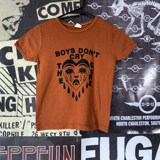 Boys don’t cry rust baby tee XS