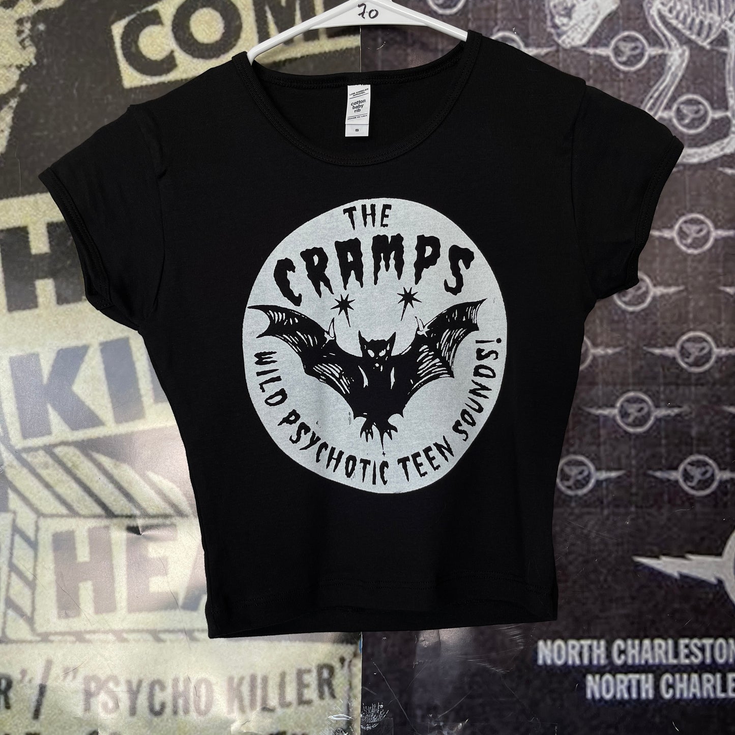 The cramps black crop baby tee