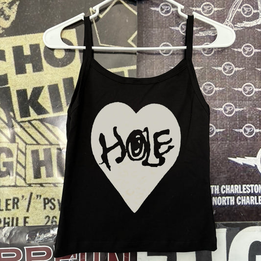Hole heart black baby tank