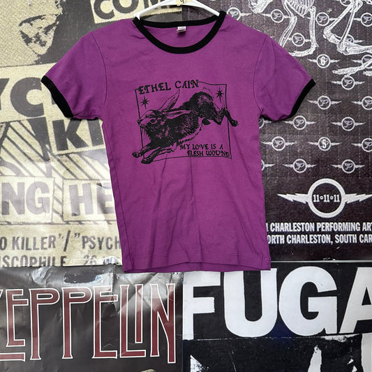Ethel Cain purple ringer long baby tee SM/MED