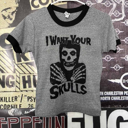 Misfits black/grey ringer baby tee
