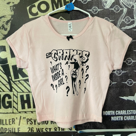 The cramps pink bow baby tee
