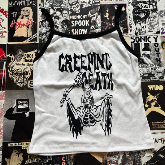 Creeping death b&w black baby tank SM/MED