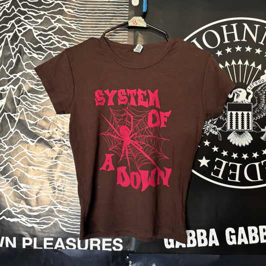 System down brown/red babydoll tee