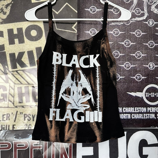 Black flag acid wash baby tank SM/MED