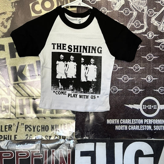 Shining b&w raglan  baby tee XS