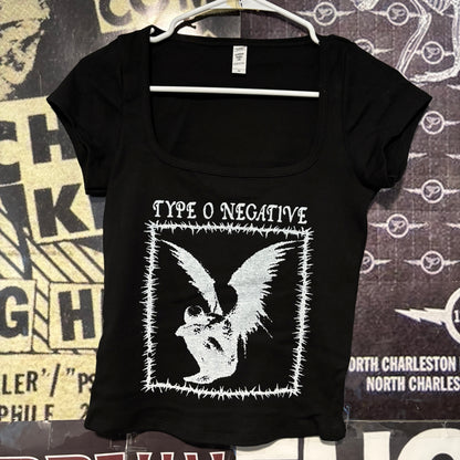 Type o negative black square neck baby tee