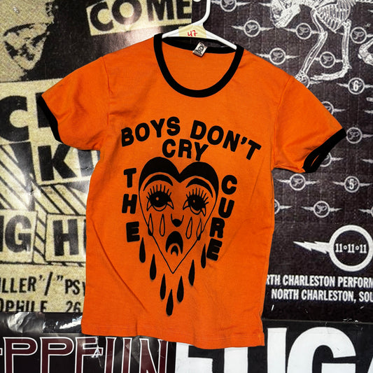 Cure orange/black long baby tee