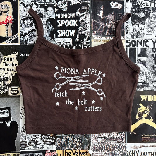 Fiona Apple brown crop tank SM/MED
