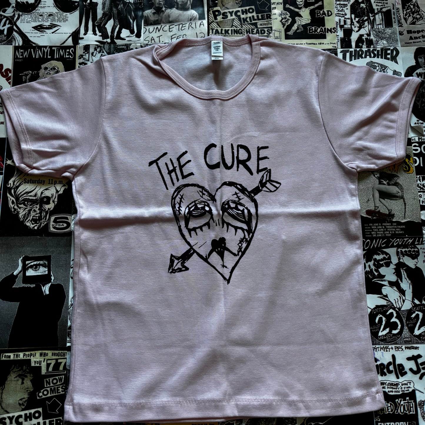 CURE HEART PINK LONG BABY TEE XLARGE