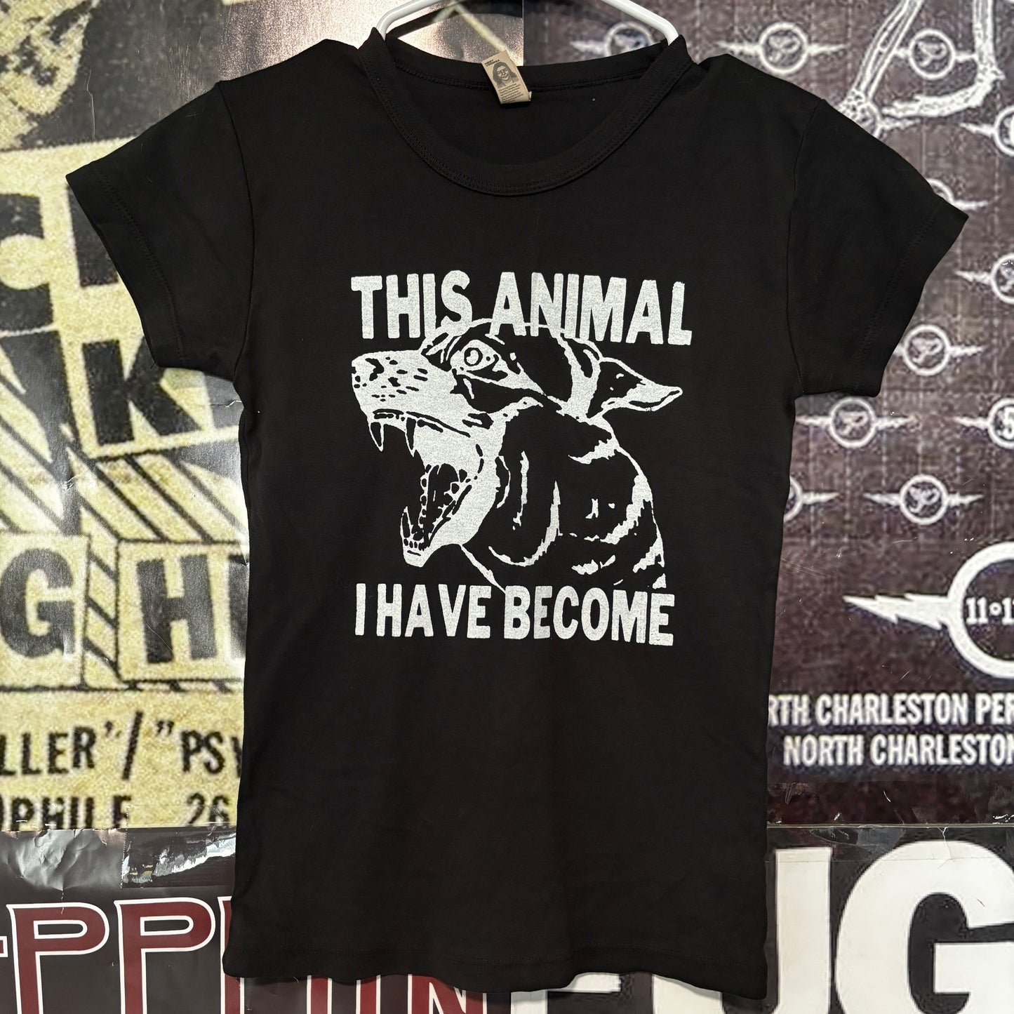 Animal b&w babydoll tee