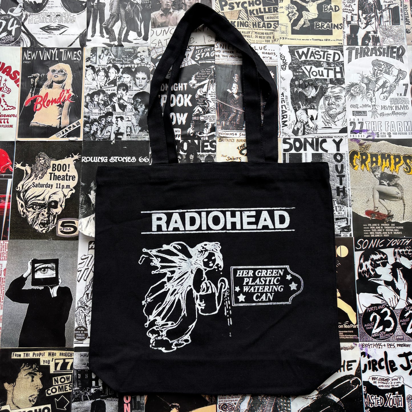 Radiohead black tote bag