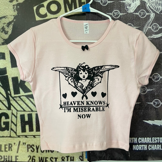 The smiths heaven pink bow baby tee
