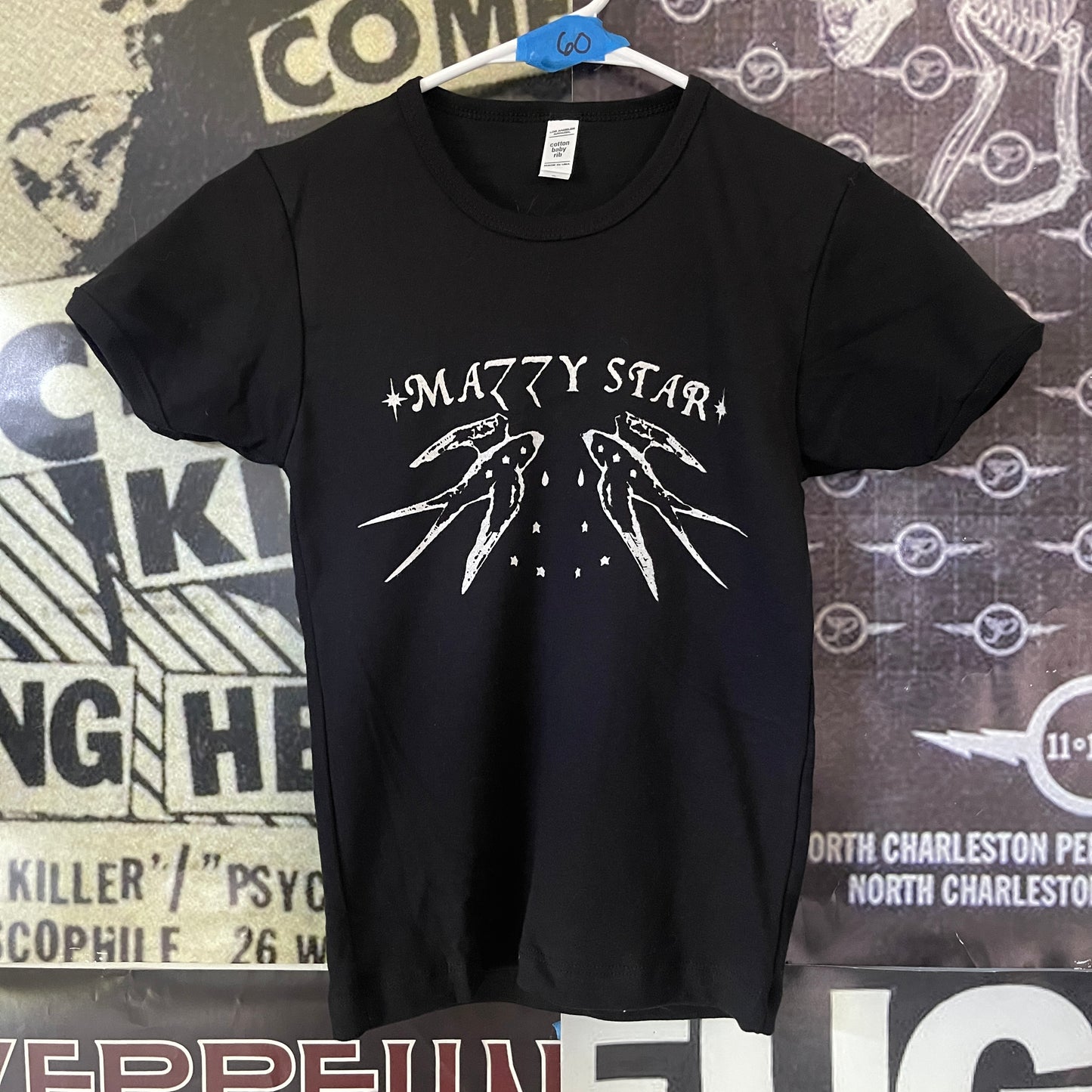 Mazzy star black long baby tee