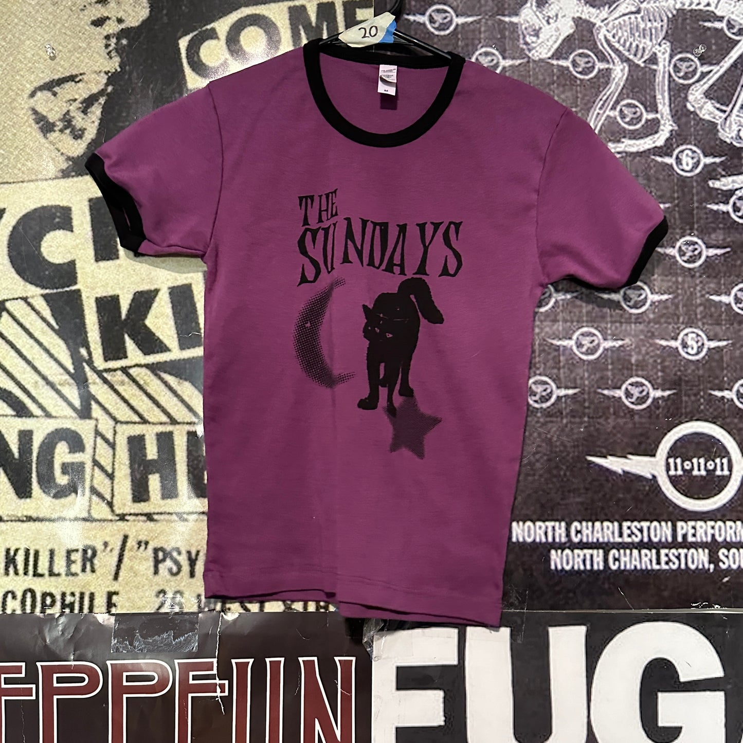 The Sundays purple/black long ringer baby tee SM/MED