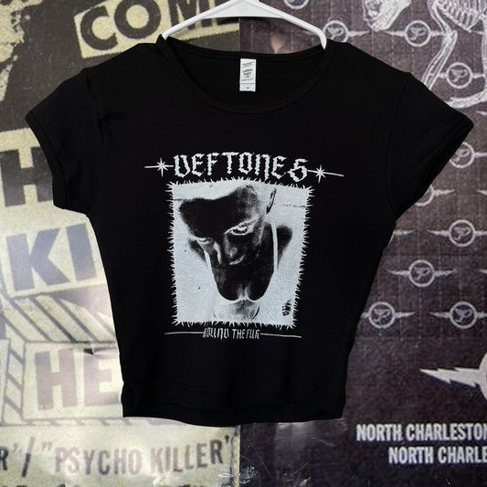 Deftones black crop baby tee