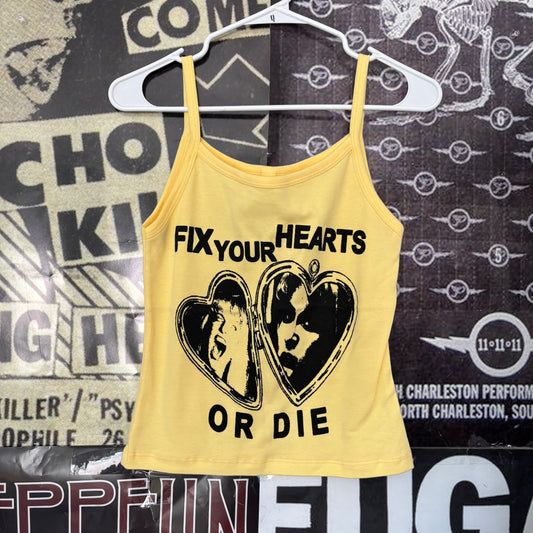 twin peaks heart yellow baby tank SM/MED