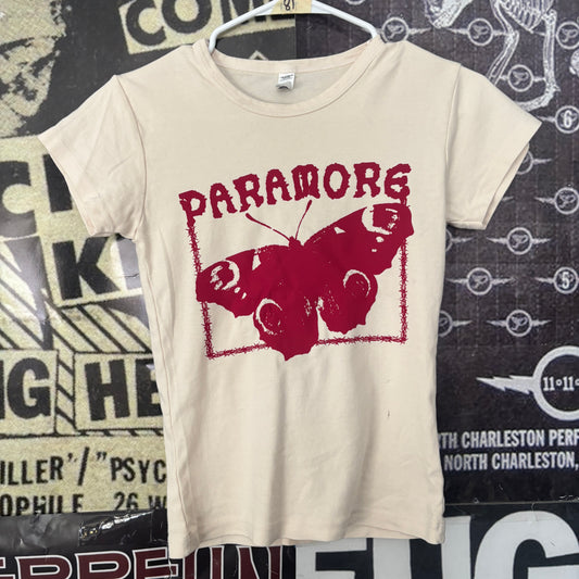 Paramore cream/red babydoll tee