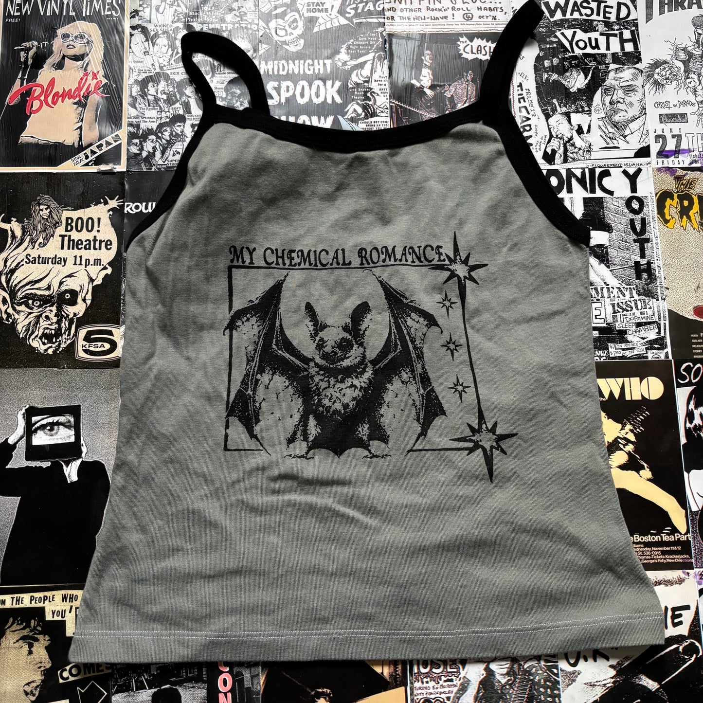 My chemical romance olive/black tank LAR