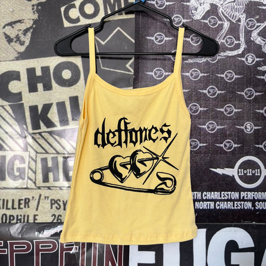 Deftones yellow baby tank SM/MED