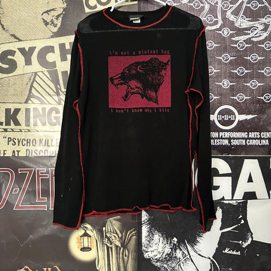 Isle of dogs Black/red mesh long sleeve