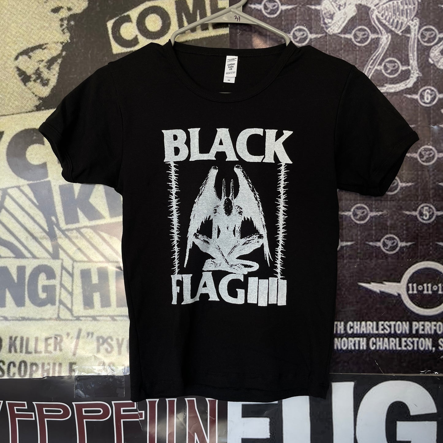 Black flag black long baby tee