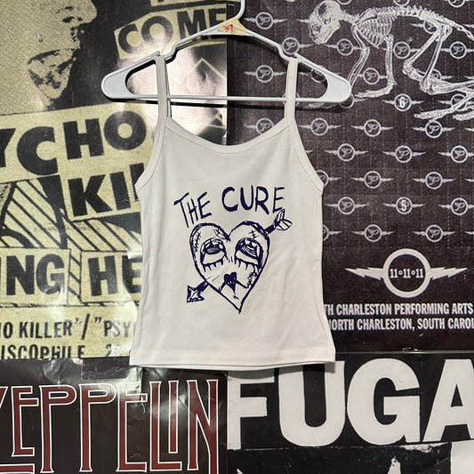 The cure white/purple baby tank