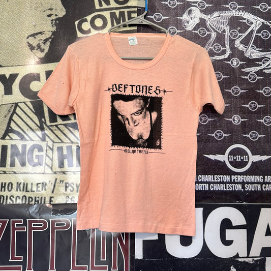 Deftones peach ringer tee LARGE
