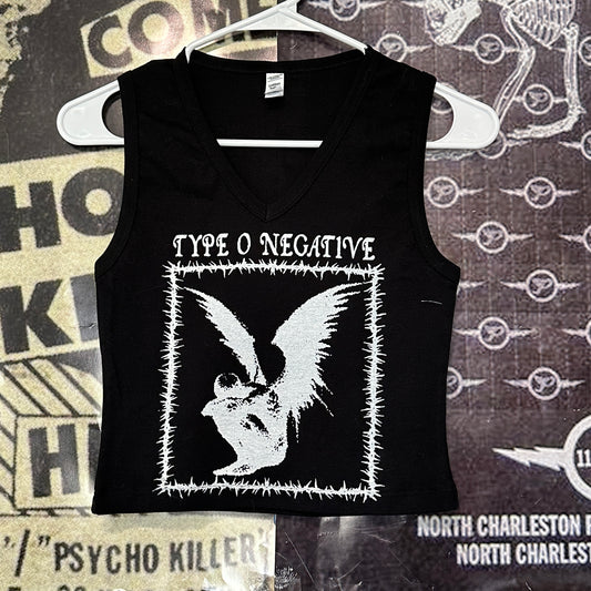 Type O negative black V-neck baby tank