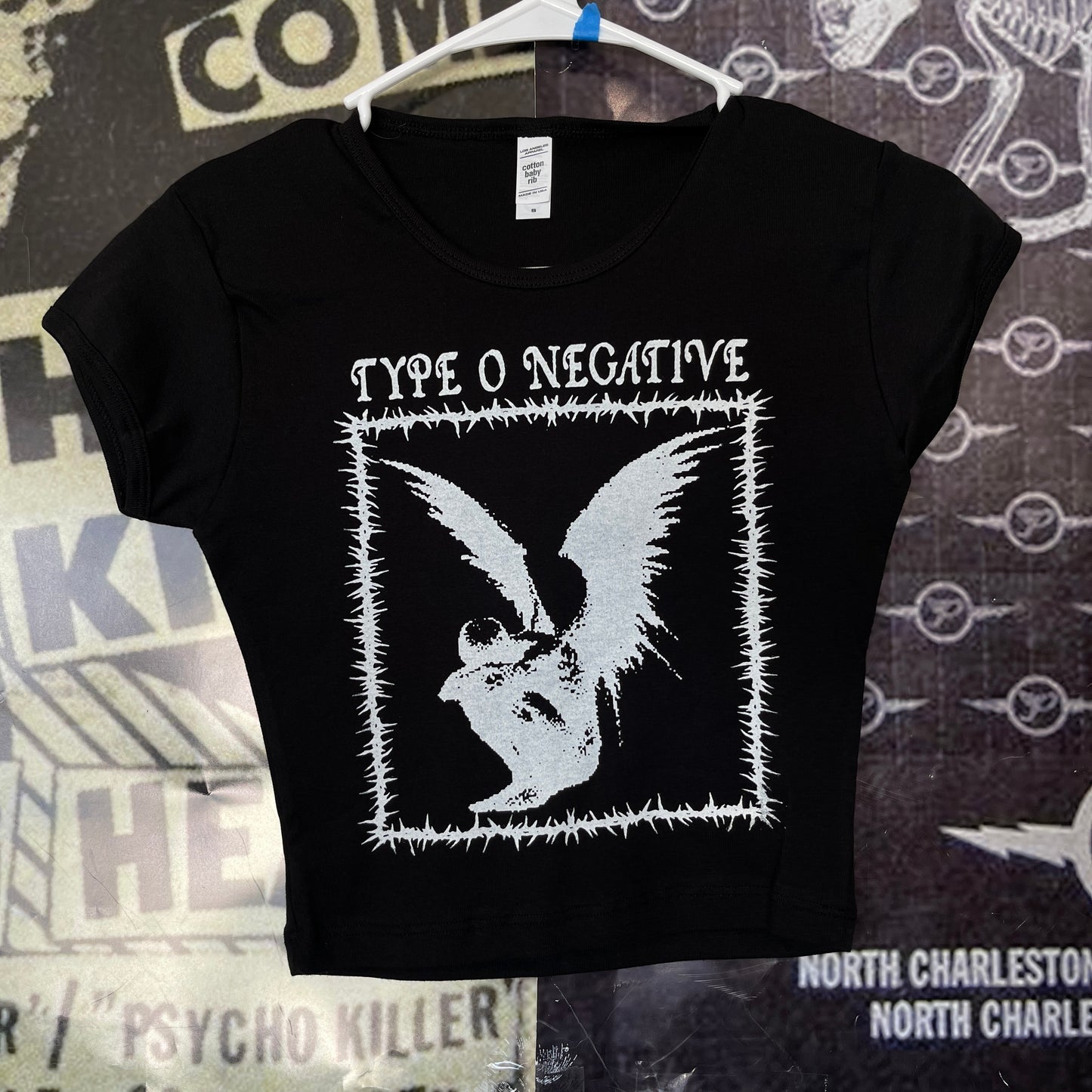 Type o negative black crop baby tee