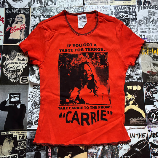 Carrie orange/black baby tee