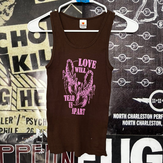 Joy division brown/pink ribbed tank