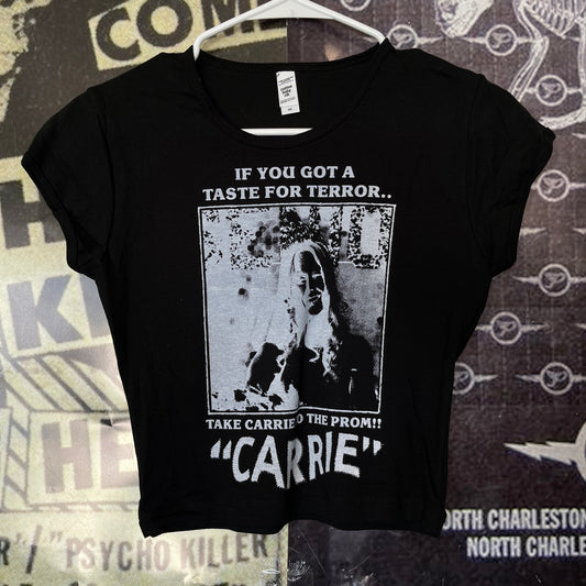 Carrie black crop baby tee